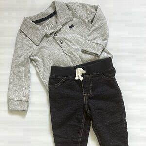 Carter's Gray and Black Kids Matching Set